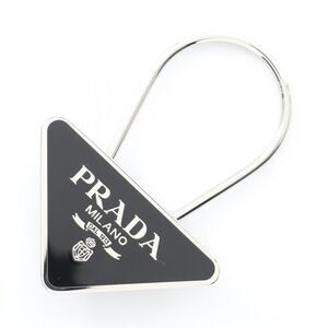 Prada Key Holder Triangle Logo 2ps06366af0002 Black Other Trial Logo Key Chain